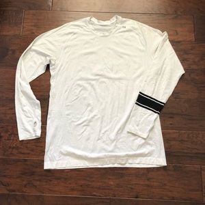 White Lululemon Long Sleeve with Black Stripe